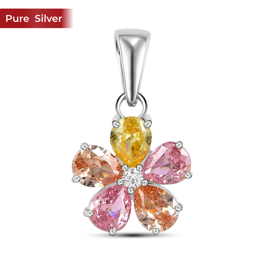 Roovi 925 Sterling Silver Floral Pendant for Women | Lightweight Minimal Pendant Without Chain