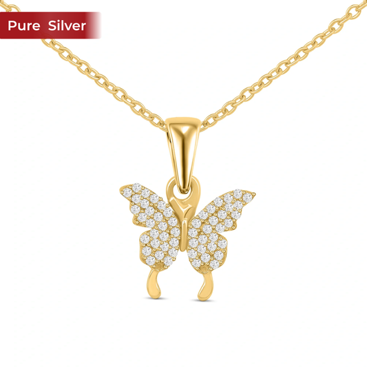 Roovi Magical Butterfly Pendant Necklace in 925 Sterling Silver