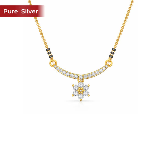 Roovi Floral Drop 925 Sterling Silver Mangalsutra