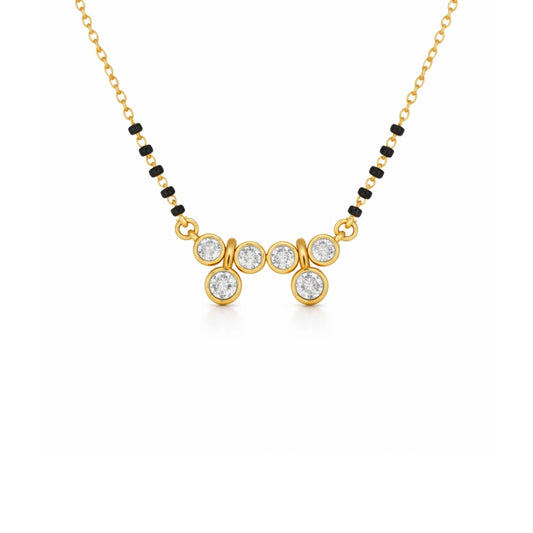 Roovi 925 Sterling Silver Ira Dot Lab Grown Diamond Mangalsutra with 22kt Gold Plating