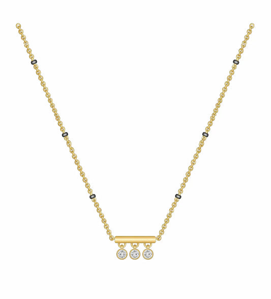 Roovi 925 Silver You & Me Gold Vermeil Lab Grown Diamond Mangalsutra For Women