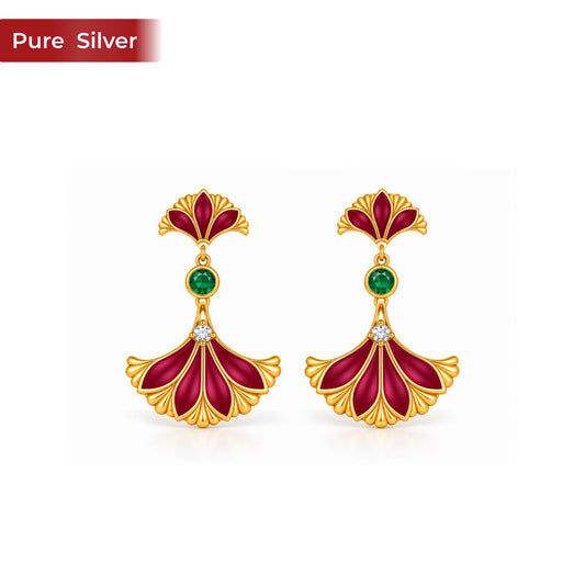 Roovi 925 Sterling Silver Leher Drop Earring For Women
