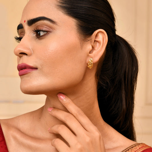 Roovi Floral Dreams 925 Silver Huggies Earrings