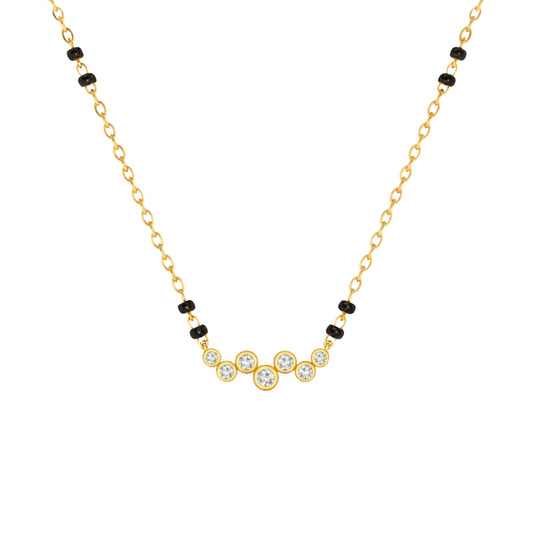 Roovi 925 SIlver Saubhagya Lab Grown Diamond Mangalsutra With Gold Vermeil