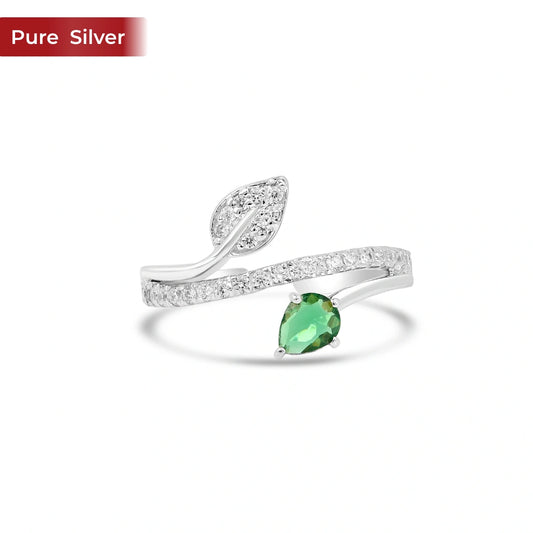 Roovi 925 Sterling Silver Leaf Ring for Women | Lightweight Minimal Everyday Wear Ring