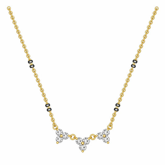 Roovi Pure 925 Sterling Silver Promise Lab Grown Diamond Mangalsutra For Women