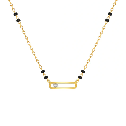 Roovi 925 Sterling Silver Eternal Lab Grown Diamond Mangalsutra with 18kt Gold Vermeil Plating
