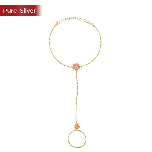 Roovi Pink Mist Flora Hathphool in 925 Sterling Silver