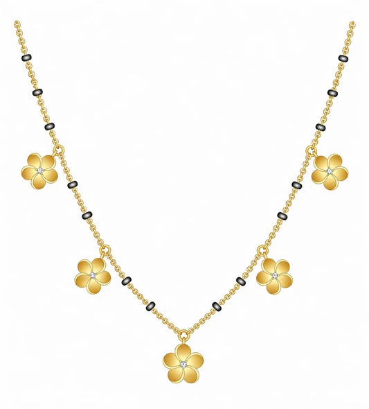Roovi 925 Sterling Silver Nitya Fine Gold Vermeil Lab Grown Diamond Mangalsutra For Women