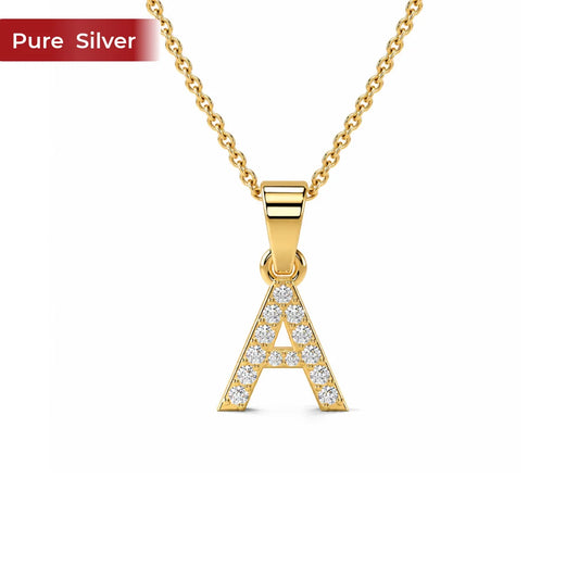 Roovi 925 Silver Wear Your Luck Initial Pendant With Necklace Chain