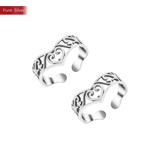Roovi Twisted Heart Daily Wear Comfy Toe Ring For Women