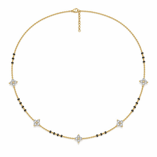 Roovi 925 Silver Daily Wear Gold Vermeil Tavya Lab Grown Diamond Mangalsutra For Women
