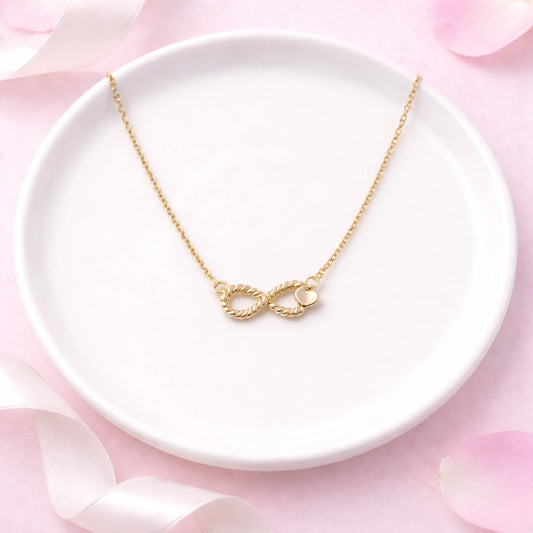 For A Cutie Infinity Necklace in 925 Silver with 22kt Gold Plated