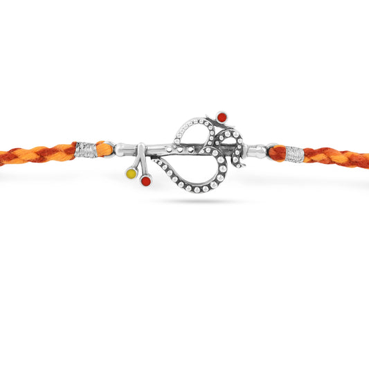 Roovi 925 Silver Omtrishul Rakhi for brother
