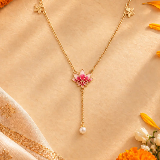 Roovi Lotus Glow Pure 925 Silver Necklace for Women