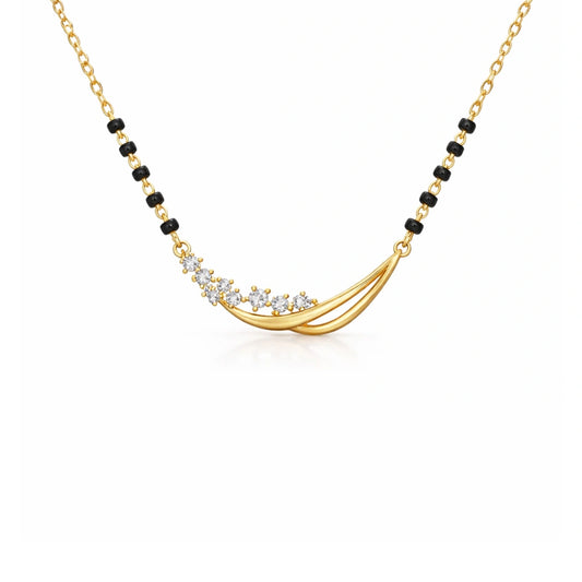 Roovi 925 Silver Aadhya Lab Grown Diamond Mangalsutra in Gold Vermeil