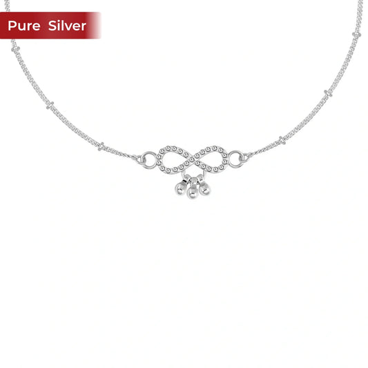 Desi Girl Infinity 925 Silver Anklet for Women I 2 Pc