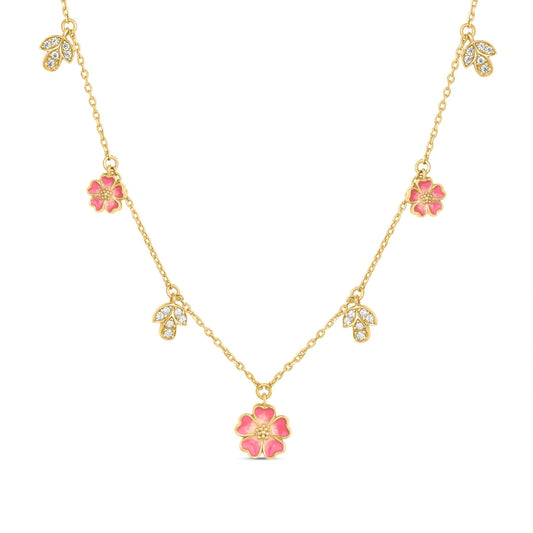 Bloomina 925 Silver Flora Necklace with 22kt Gold Plating