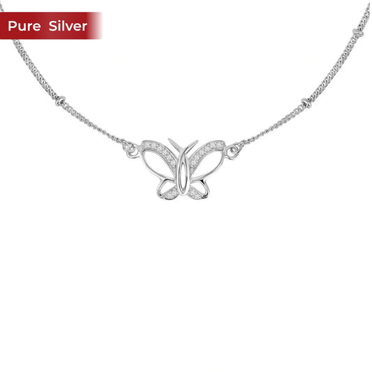 Roovi 925 Sterling Silver Butterfly Daily Wear Anklet For Women I 2 pc