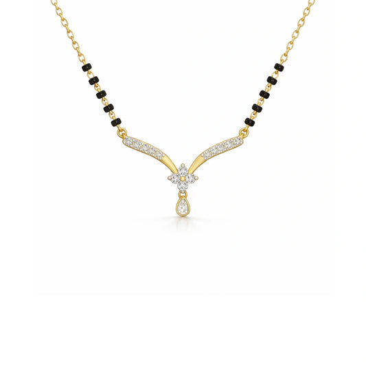 Roovi 925 Sterling Silver Avni Lab Grown Diamond Mangalsutra in With Gold Vermeil