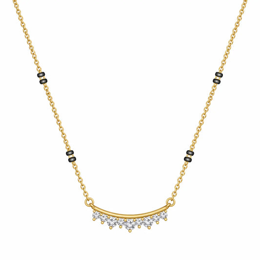 Roovi Ira Fine Lab Diamond Mangalsutra in 18kt Gold Vermeil