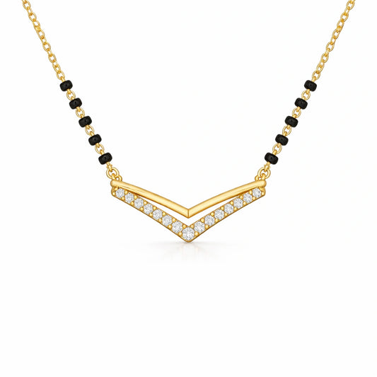 Roovi 925 Sterling Silver Myra Lab Grown Diamond Mangalsutra in Gold Vermeil