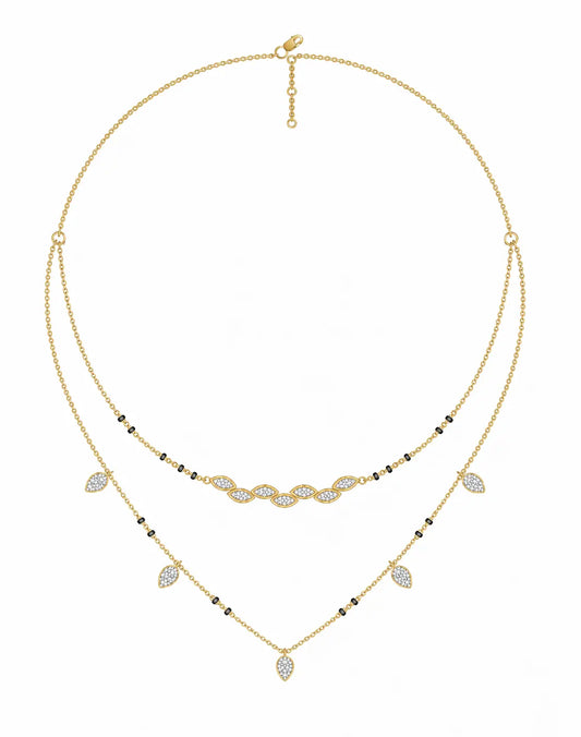 Roovi 925 Silver Ambika Layered Gold Vermeil Lab Grown Diamond Mangalsutra For Women