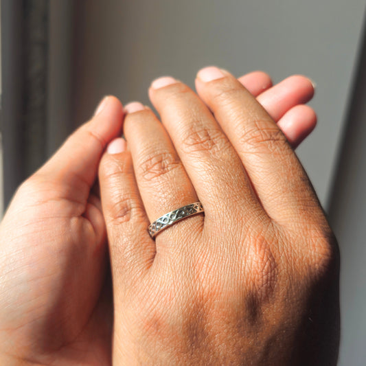 Infinity 925 Silver Oxidized Ring for Men