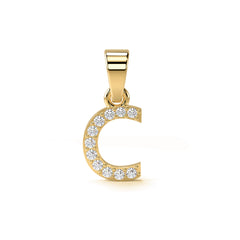 Roovi Initial Pendant in 925 Sterling Silver 18kt Gold Plated Vermeil