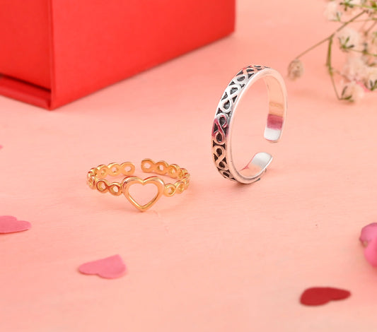 Infinity 925 Silver Couple Ring Set (2 RIngs)