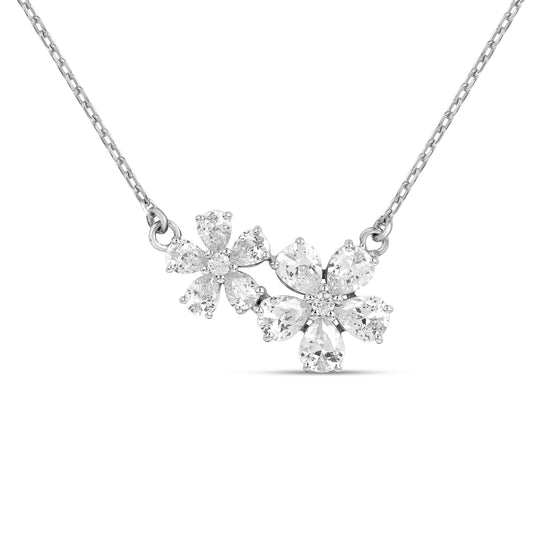 Roovi Twin Petal Necklace in 925 Silver