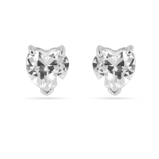 Buy 925 Silver Heart Studs with American Diamond