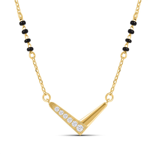 Roovi Veda Lab Diamond Mangalsutra in 18kt Gold Vermeil