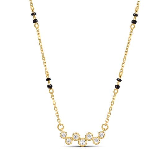 Roovi Aura Bezel Lab Diamond Mangalsutra in 18kt Gold Vermeil