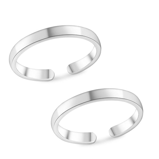 Roovi 925 Silver Thick Band Toe Ring For Everyday Wear