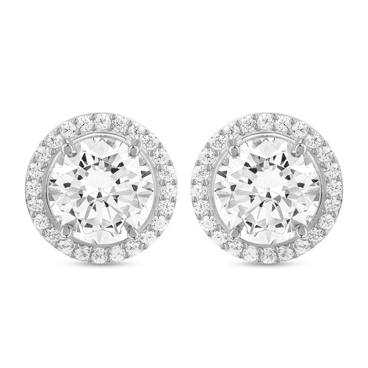 Roovi Shine Big 925 Silver Diamond Stud Earrings for Women