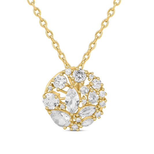 Myra 925 Silver American Diamond Party Pendant with Chain