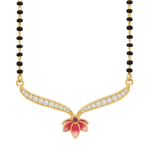 Padma Lotus 925 Silver Mangalsutra with 22kt Gold Plating