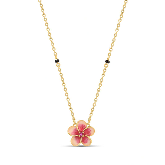 Roovi Petal Glow 925 Silver Mangalsutra with 22kt Gold Plating
