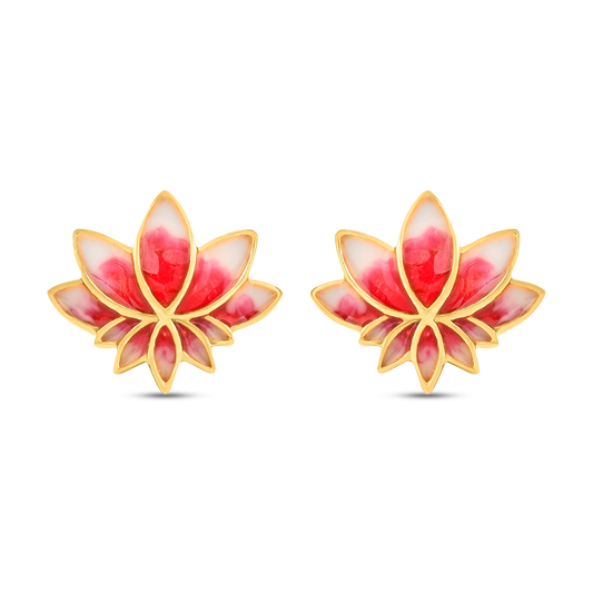 Padma Lotus Stud in 925 Silver with 22kt Gold Plating