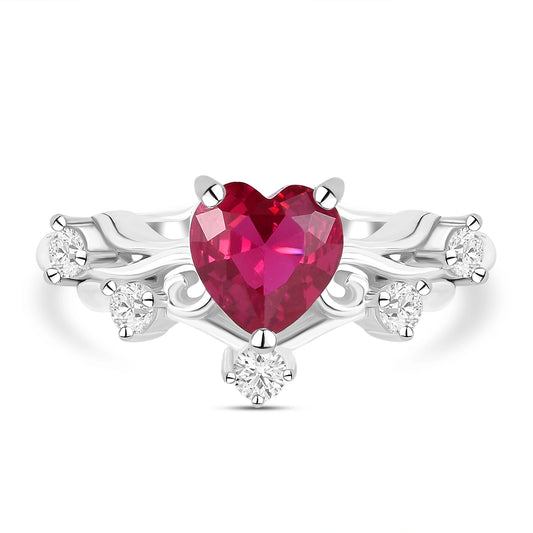 Magical Heart Ring in 925 Silver with American Diamonds