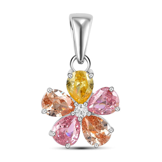 Roovi 925 Sterling Silver Floral Pendant for Women | Lightweight Minimal Pendant Without Chain