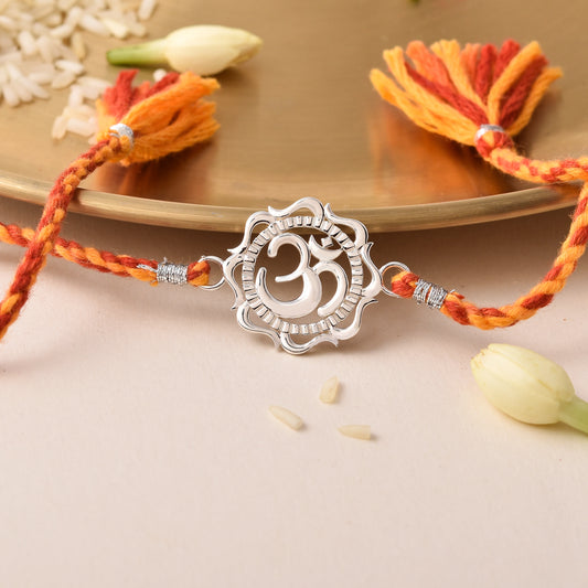 Roovi 925 Silver Om Chakra Rakhi Rakhi For Brother