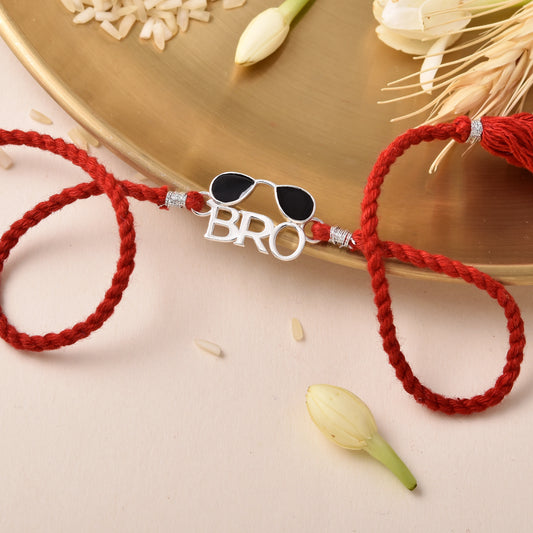 Roovi 925 Silver Cool Bro Modern Rakhi For Brother