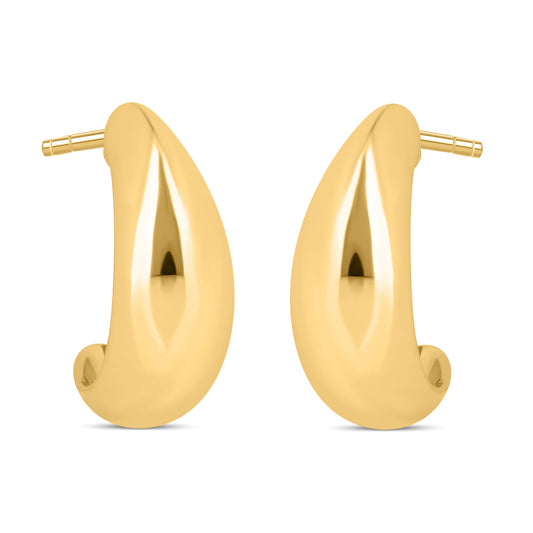 Tear Drop Hoops in 925 Silver with 22kt Gold Plating