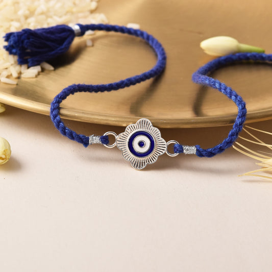 Roovi 925 Silver Evil Eye Chakra Rakhi Rakhi For Brother