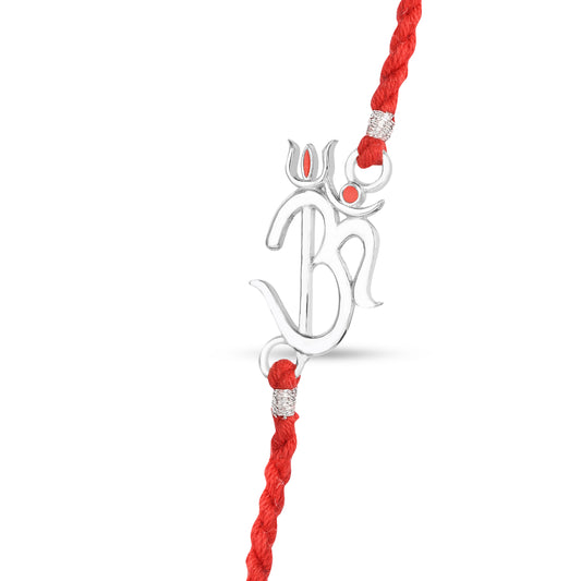 Roovi 925 Silver Om Trishul Shiva Rakhi For Brother