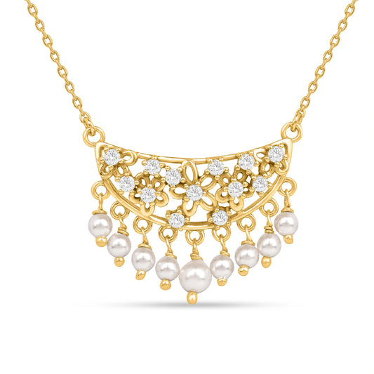 Roovi MoonLight Necklace in 925 Silver with 22kt Gold Plating