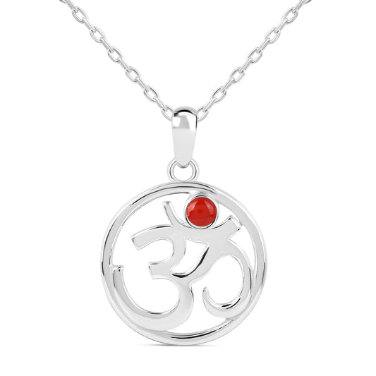 Roovi 925 Sterling Silver Om Spiritual Pendant for Women | Lightweight Minimal Pendant (Chain Not Included)