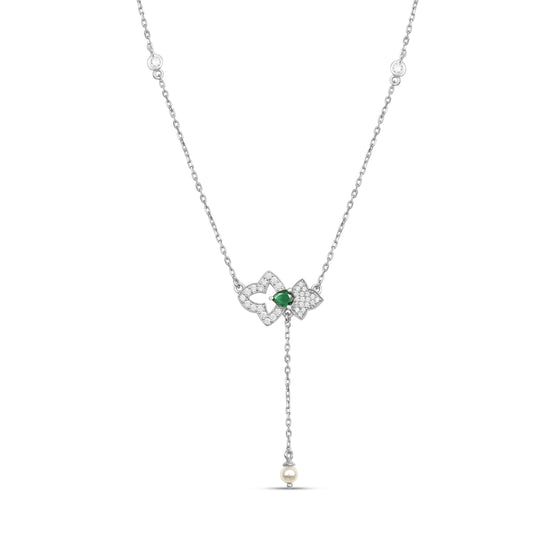 Roovi 925 Silver Mira Emerald  Necklace